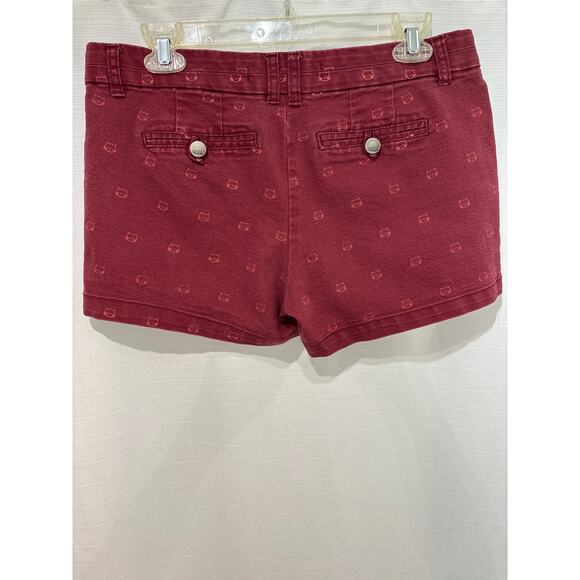 HARPER Maroon Pink Kitty Print 3” Mid Rise Stretch Chino Shorts M - Picture 4 of 8